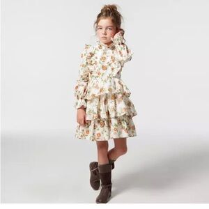 Janie and Jack Floral Tiered Ruffle Dress size 4